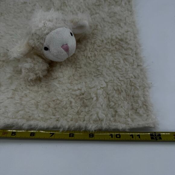 Elegant Baby White Soft Cuddly Lamb Lovey Plush Stuffed Animal Blanket 12" - Picture 4 of 5